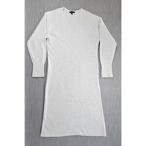 Banana Republic Women's V-Neck Midi Sweater Dress Gray Sz Large Long Sleeve